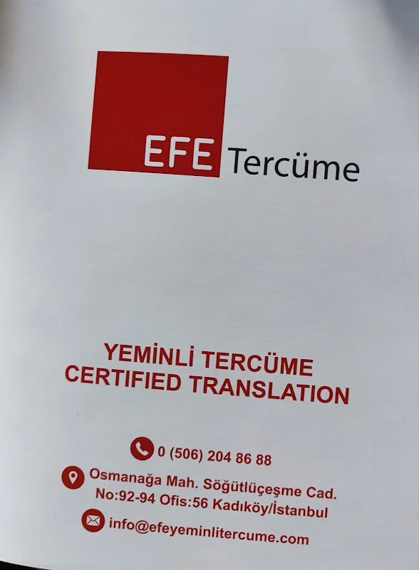 Efe Tercüme Bürosu - Kadıköy Yeminli Tercüme Ofisi